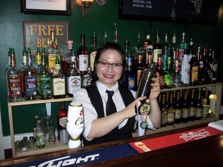 PBS graduate working at a restaurant bar